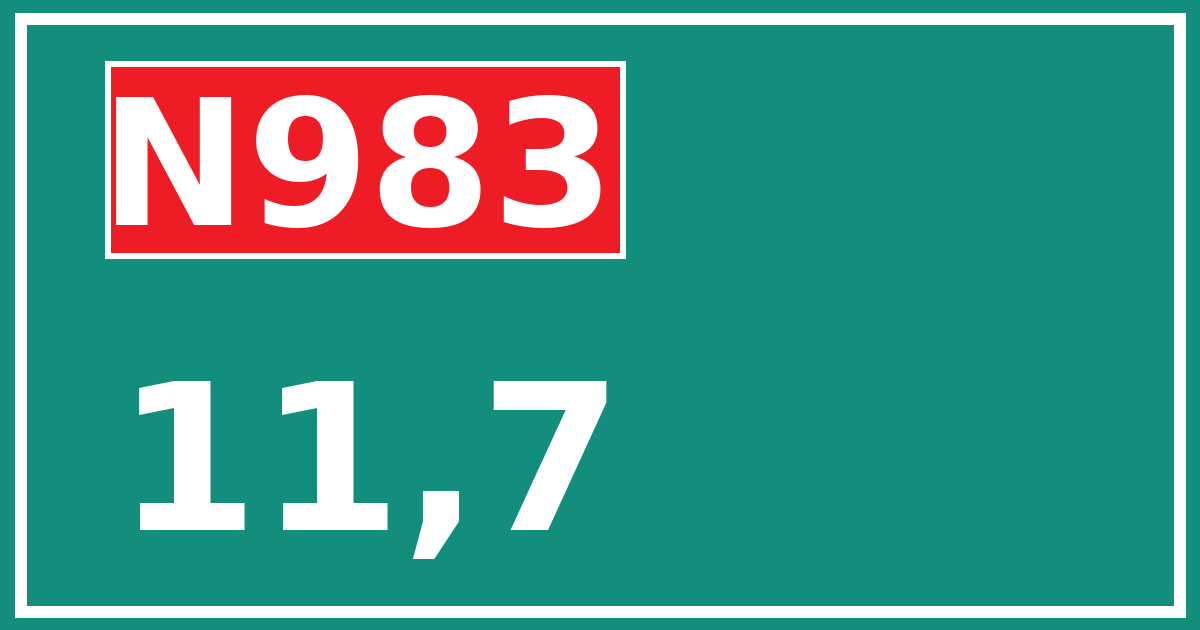 Hectometerbord N983 11,7