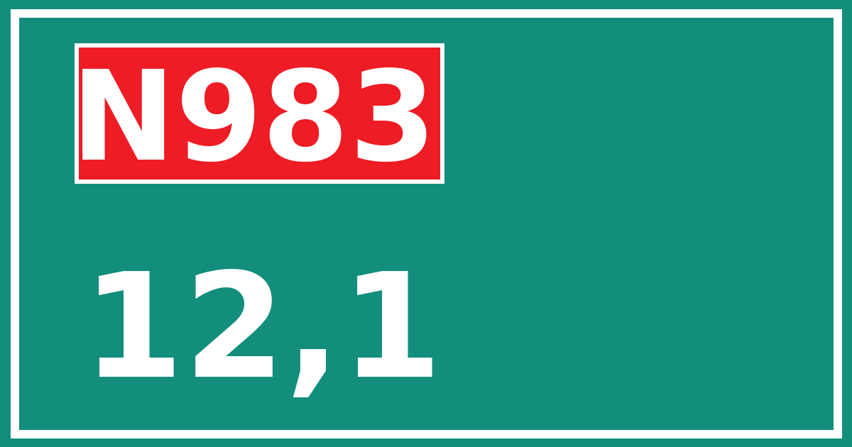 Hectometerbord N983 12,1