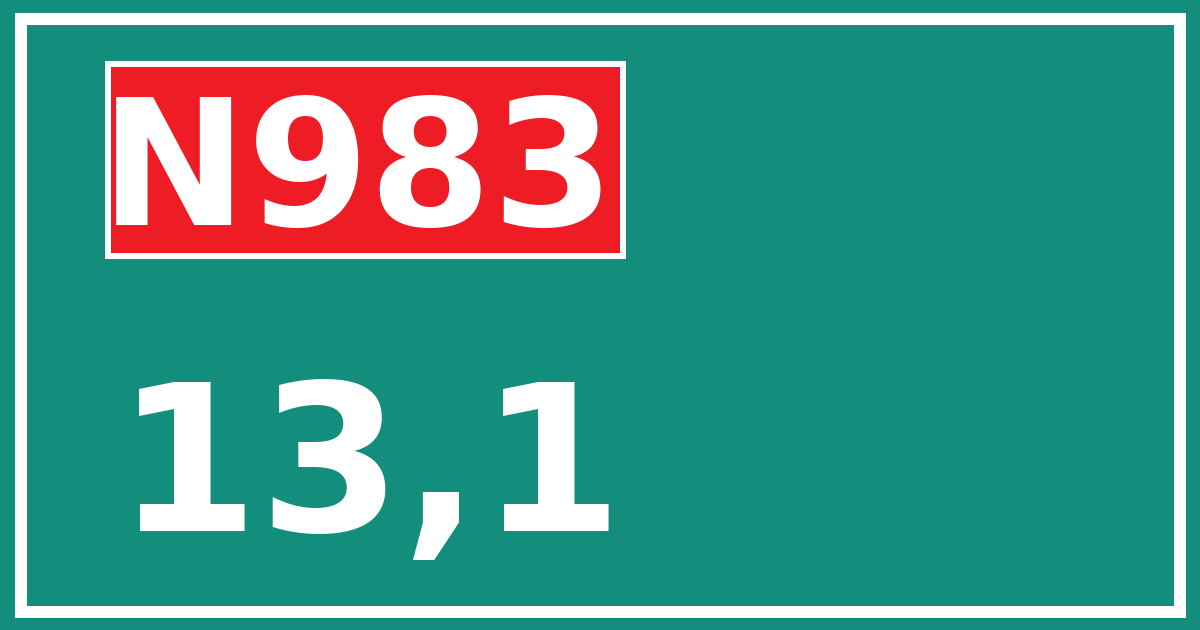 Hectometerbord N983 13,1