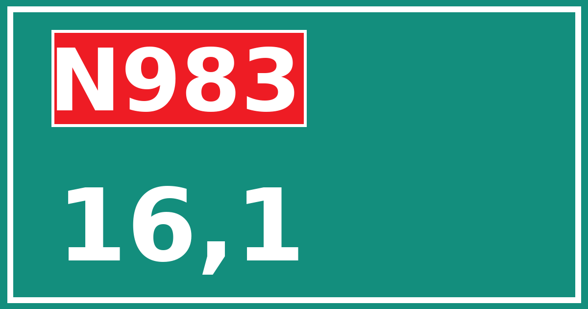 Hectometerbord N983 16,1