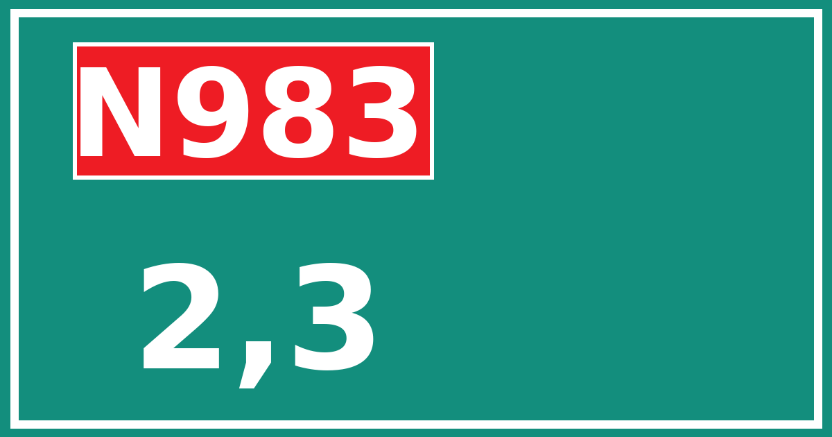 Hectometerbord N983 2,3