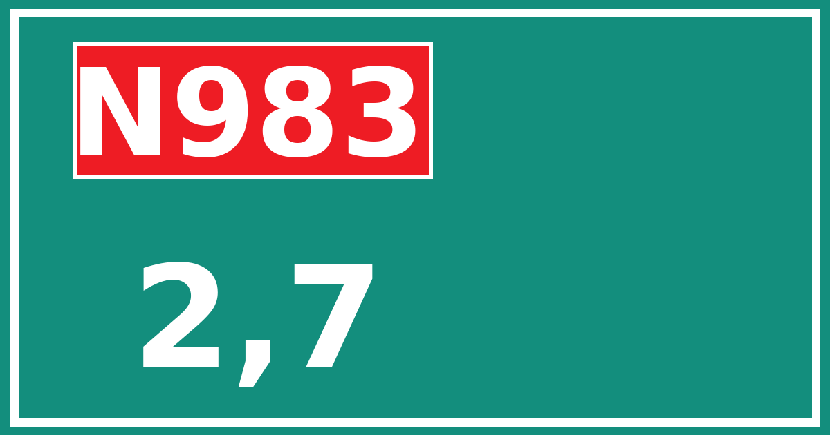 Hectometerbord N983 2,7