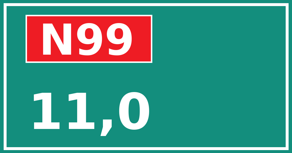 Hectometerbord N99 11,0