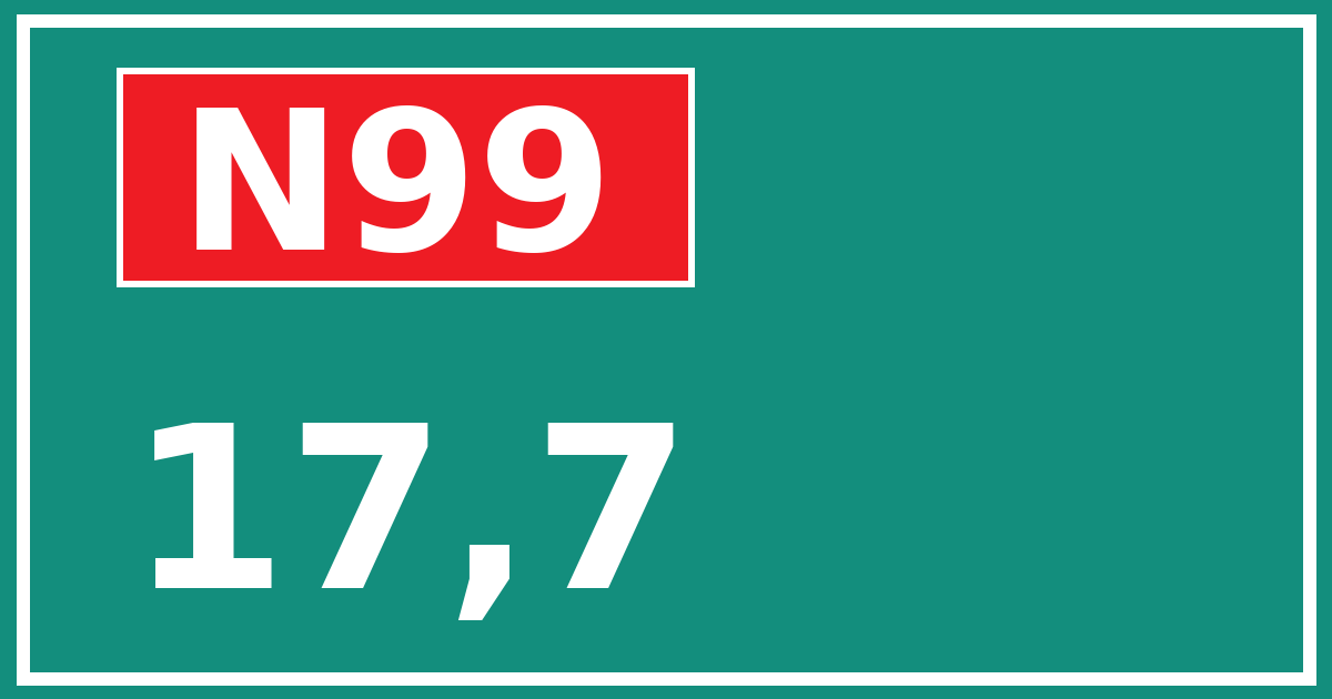Hectometerbord N99 17,7