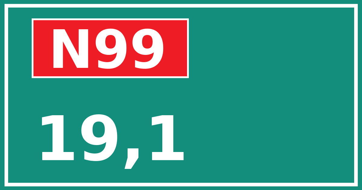 Hectometerbord N99 19,1