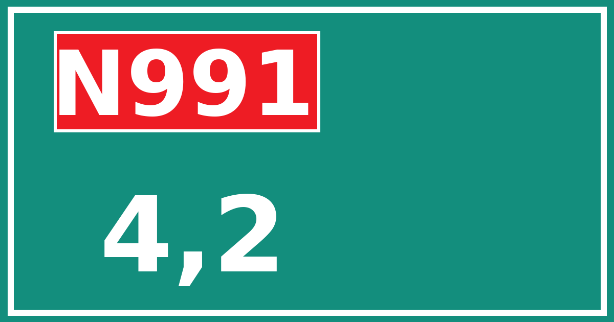 Hectometerbord N991 4,2