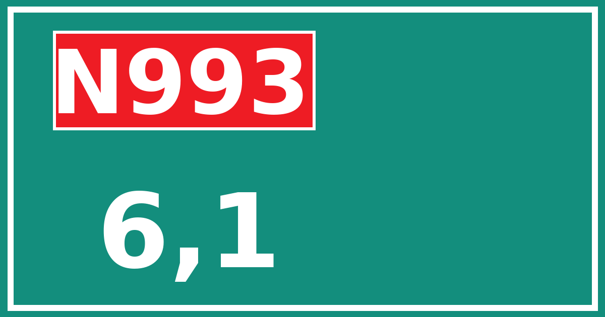 Hectometerbord N993 6,1