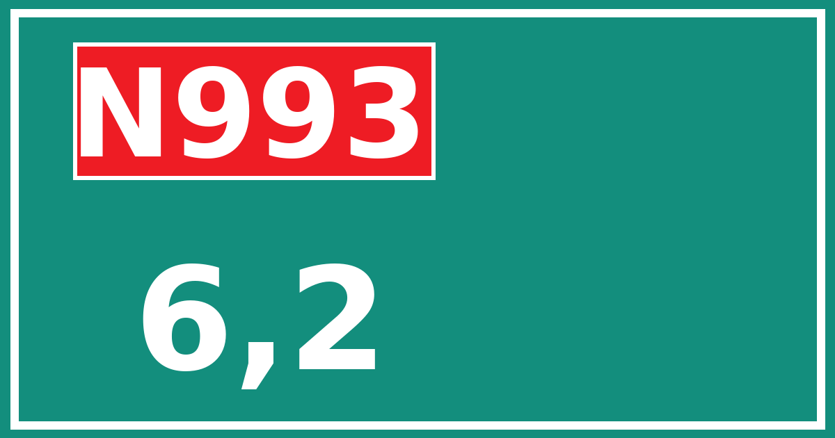 Hectometerbord N993 6,2