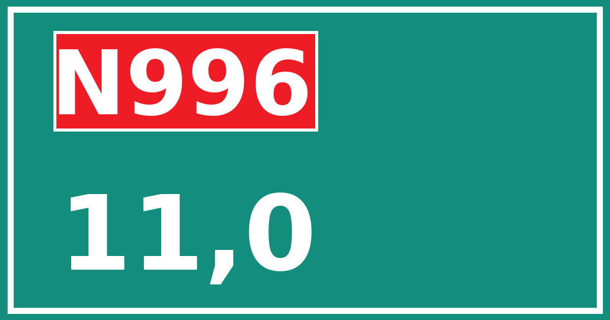 Hectometerbord N996 11,0