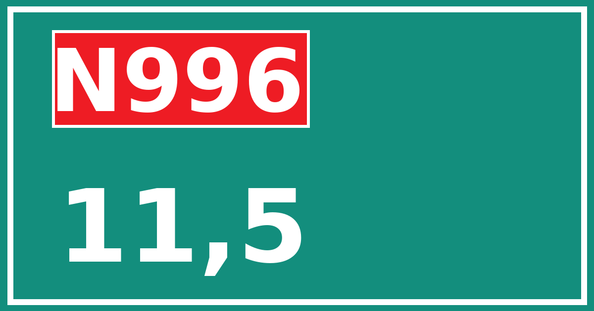 Hectometerbord N996 11,5