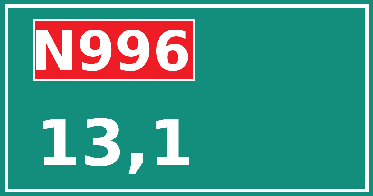 Hectometerbord N996 13,1