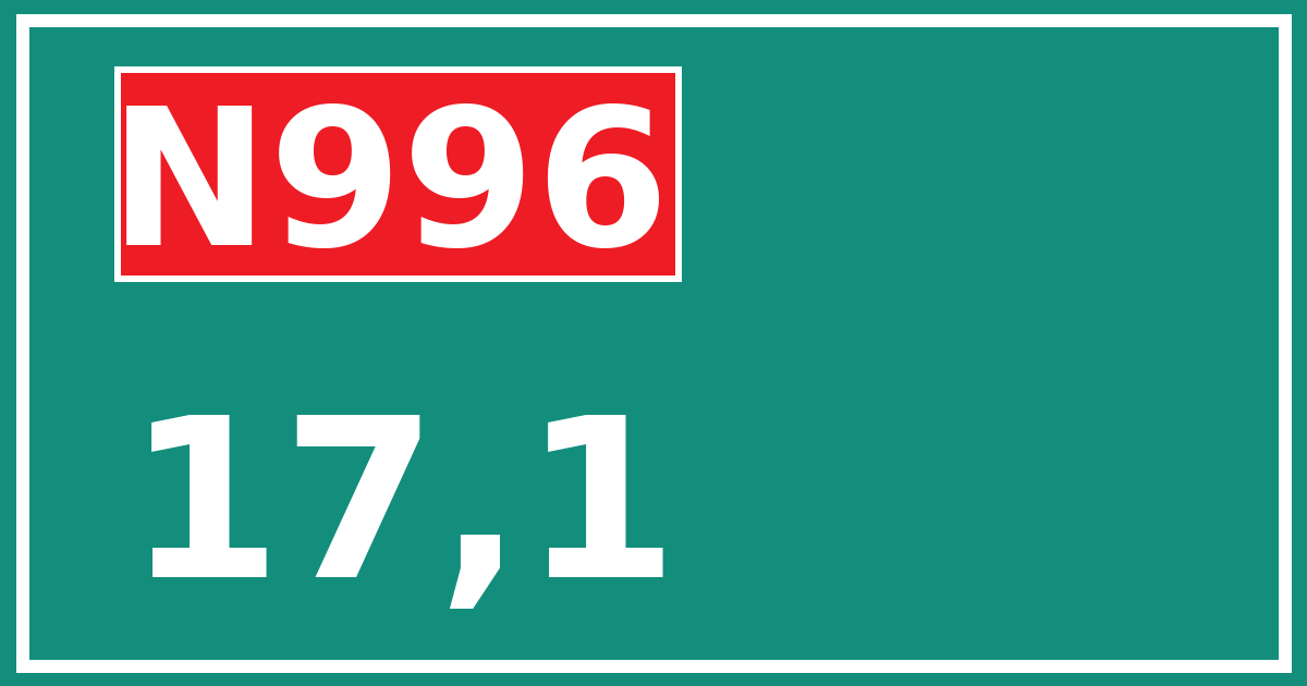 Hectometerbord N996 17,1