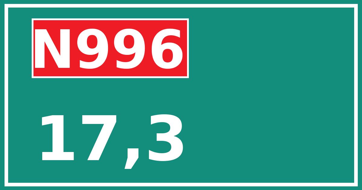Hectometerbord N996 17,3