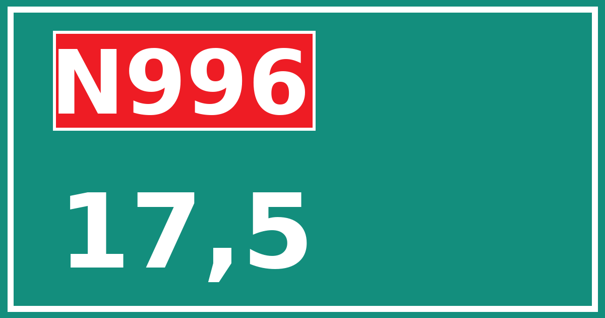 Hectometerbord N996 17,5