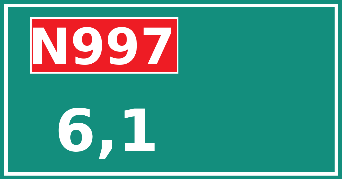 Hectometerbord N997 6,1