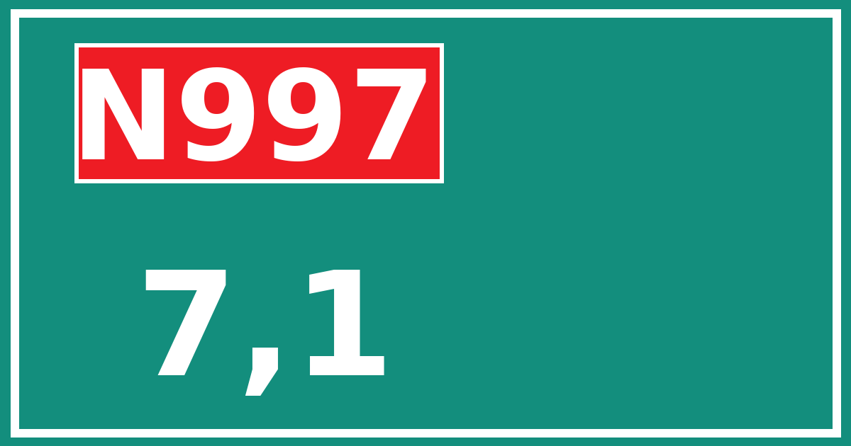 Hectometerbord N997 7,1