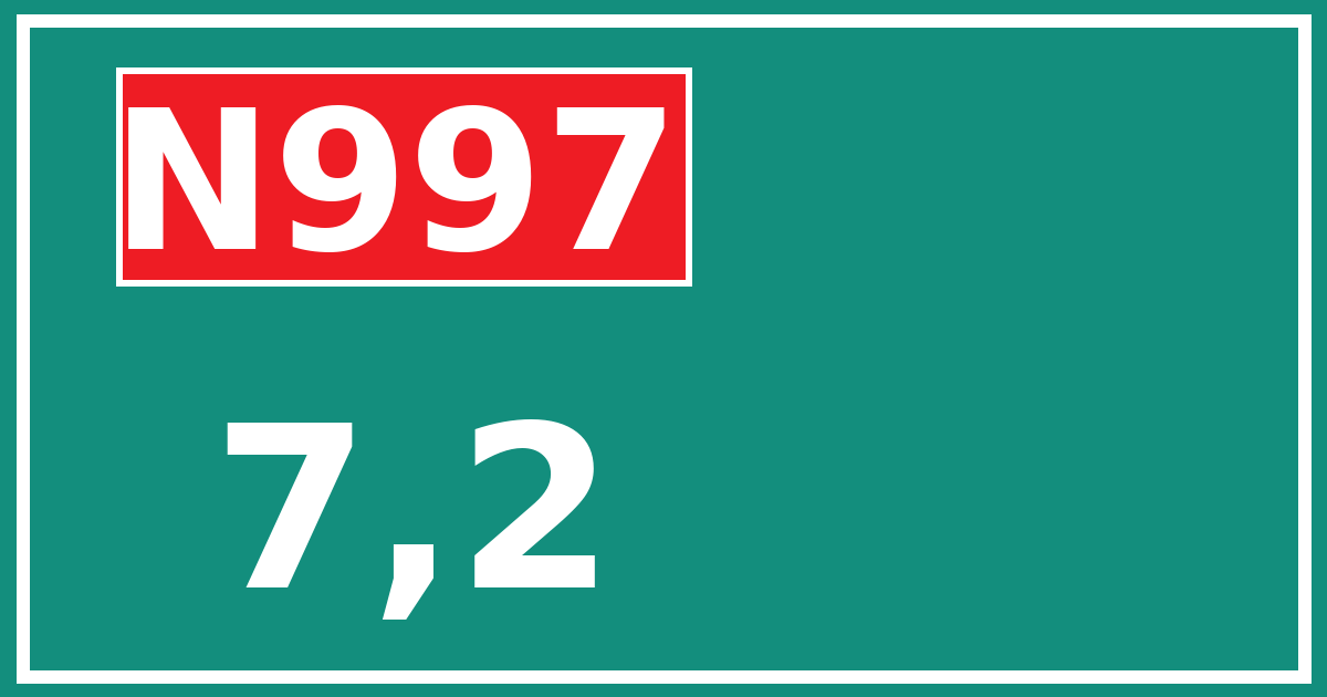 Hectometerbord N997 7,2