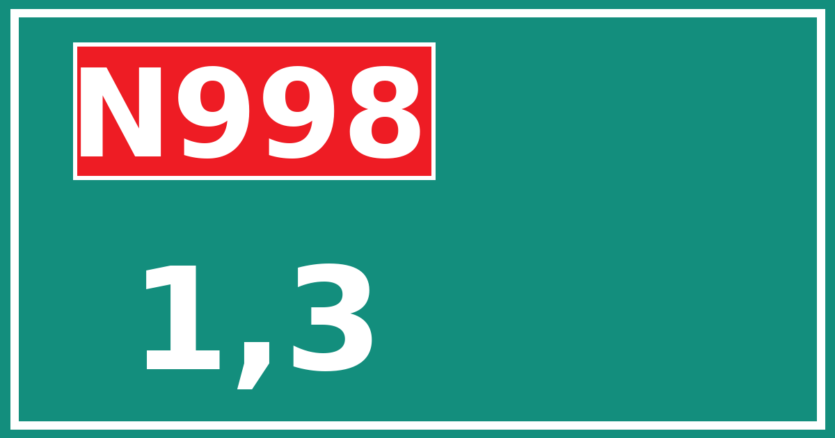 Hectometerbord N998 1,3