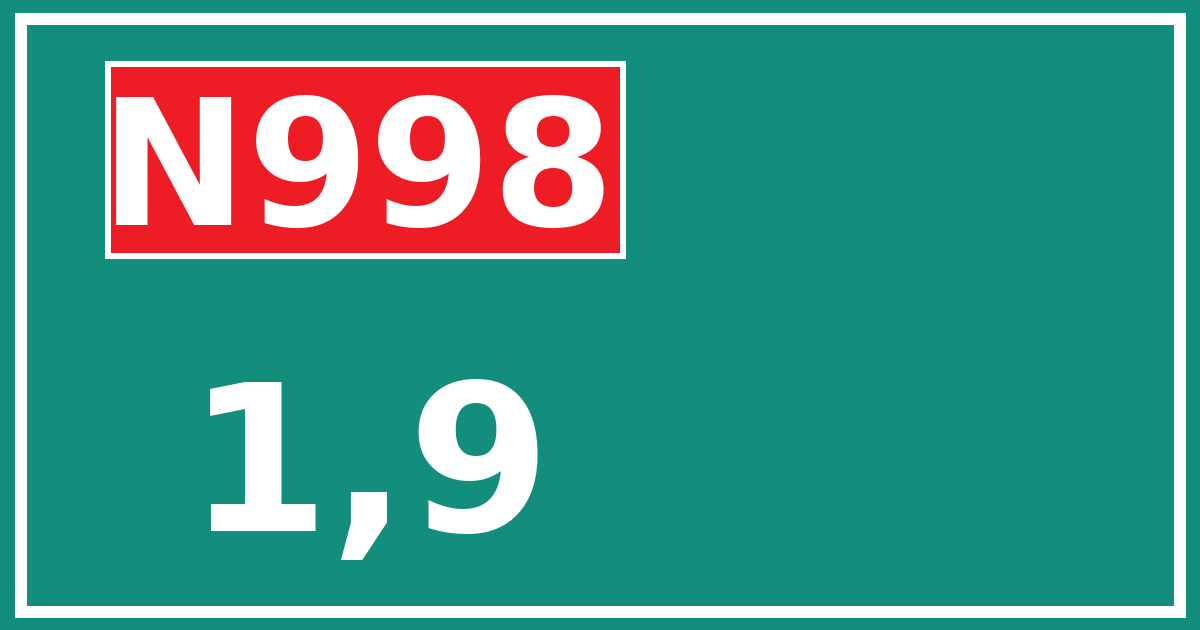 Hectometerbord N998 1,9