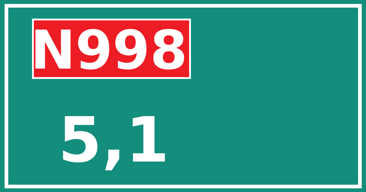 Hectometerbord N998 5,1