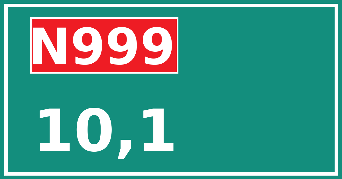 Hectometerbord N999 10,1