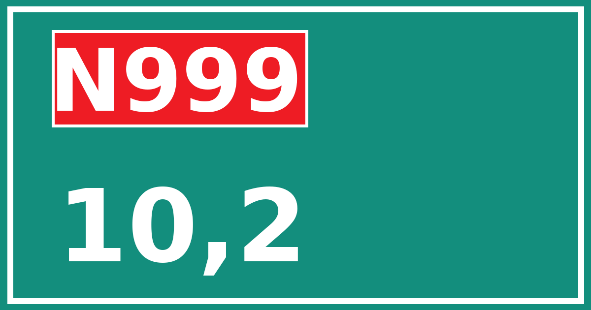 Hectometerbord N999 10,2