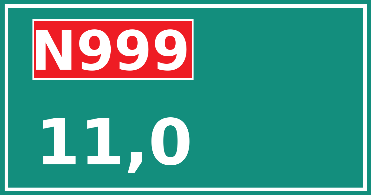 Hectometerbord N999 11,0