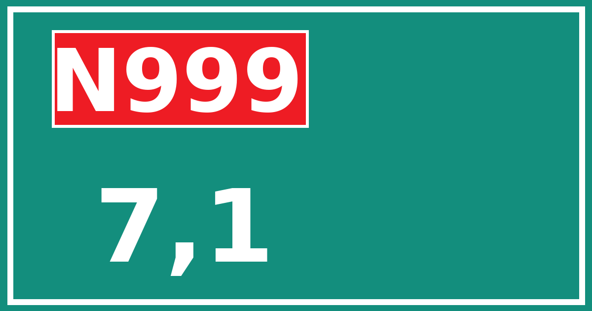 Hectometerbord N999 7,1