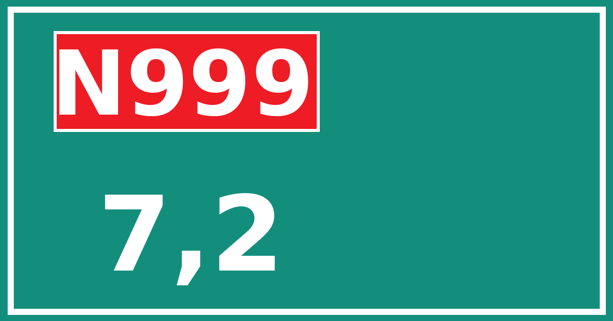 Hectometerbord N999 7,2