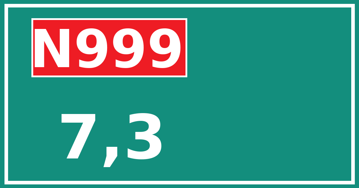 Hectometerbord N999 7,3