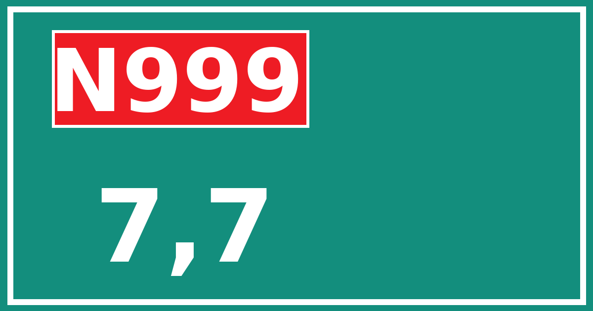 Hectometerbord N999 7,7