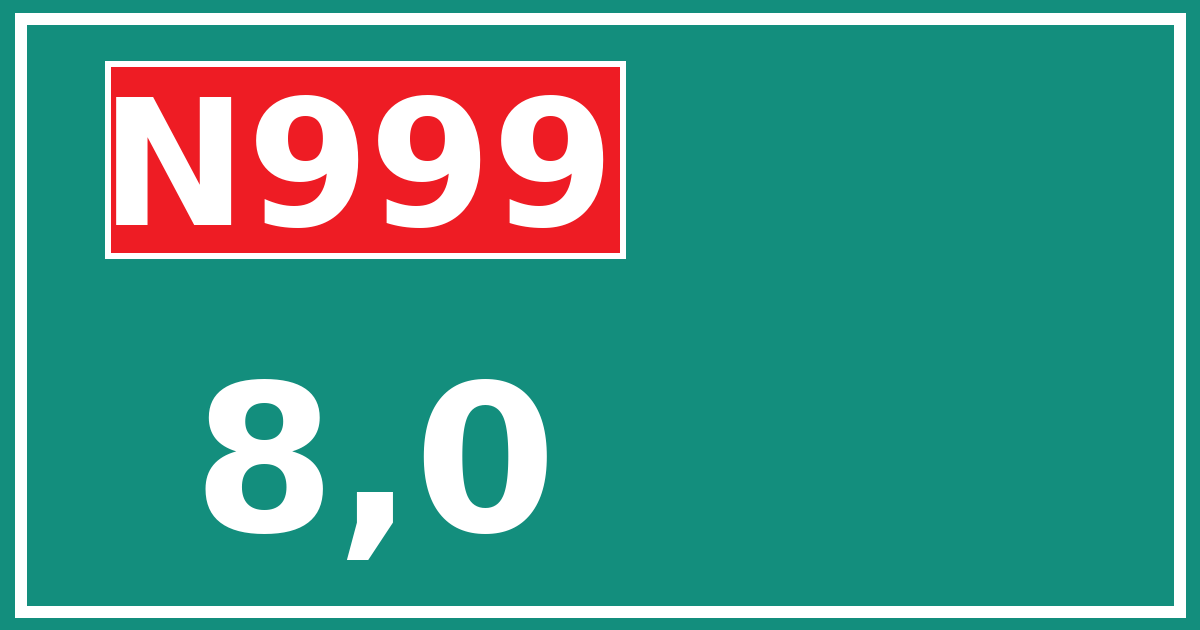 Hectometerbord N999 8,0