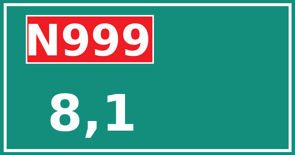 Hectometerbord N999 8,1
