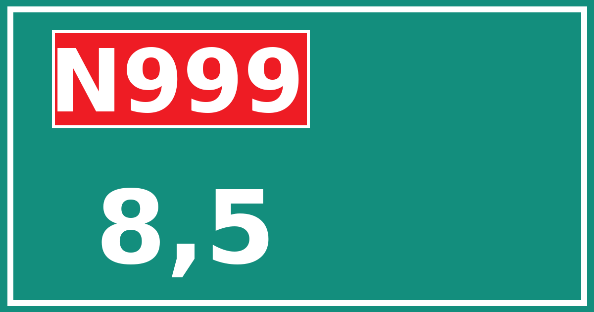 Hectometerbord N999 8,5