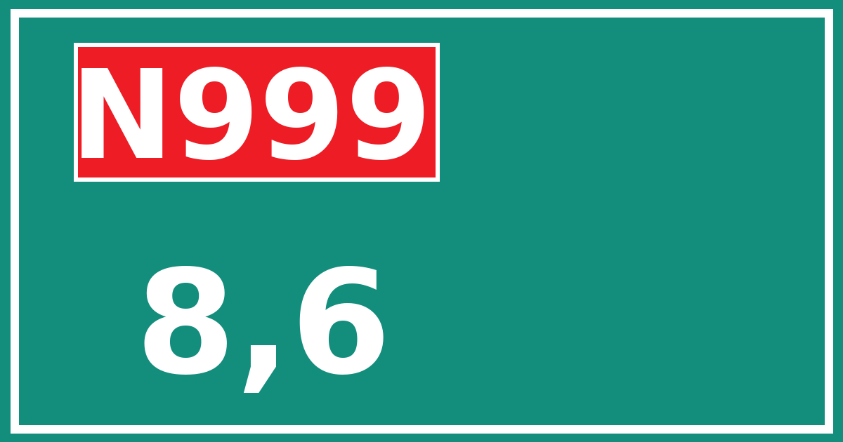 Hectometerbord N999 8,6