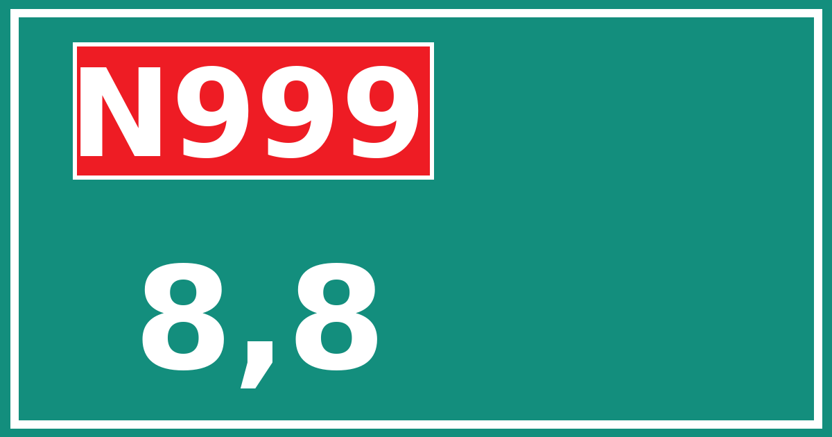 Hectometerbord N999 8,8