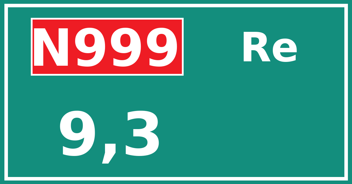Hectometerbord N999 9,3 zijde Re