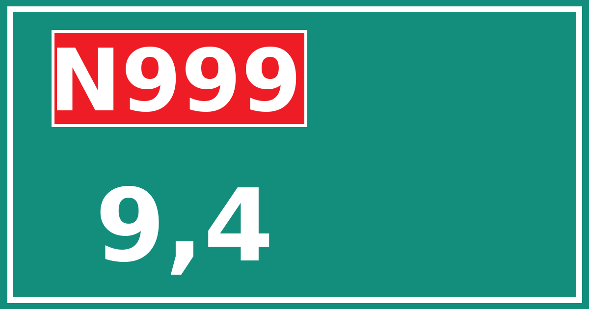 Hectometerbord N999 9,4