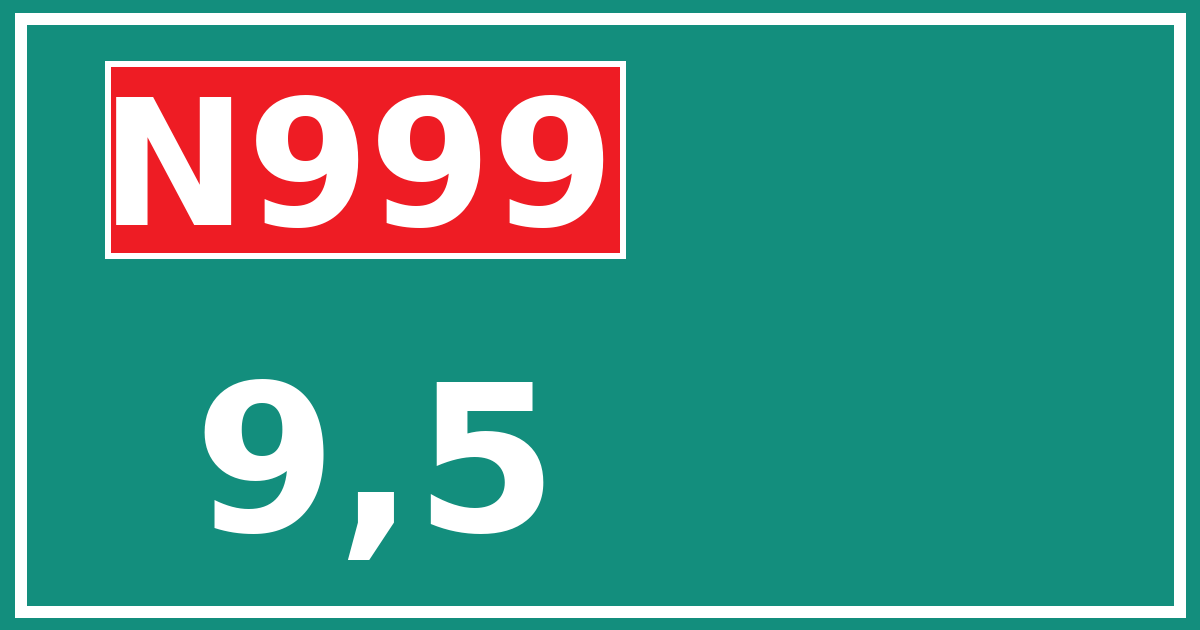 Hectometerbord N999 9,5