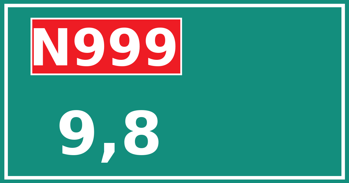 Hectometerbord N999 9,8
