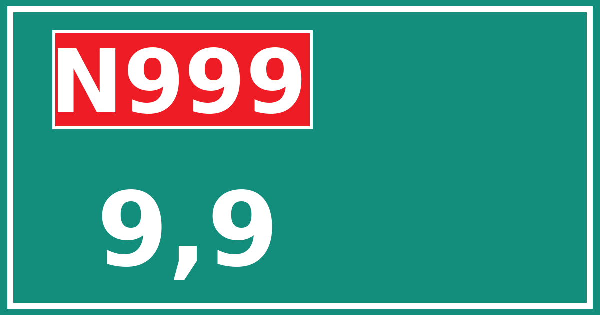 Hectometerbord N999 9,9