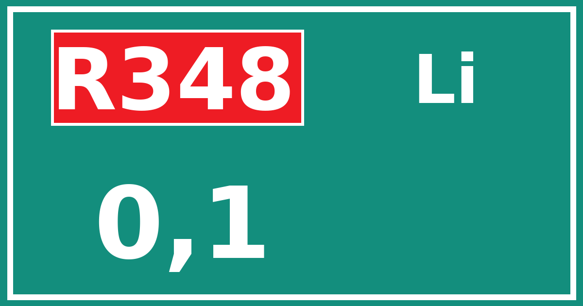 Hectometerbord R348 0,1 zijde Li