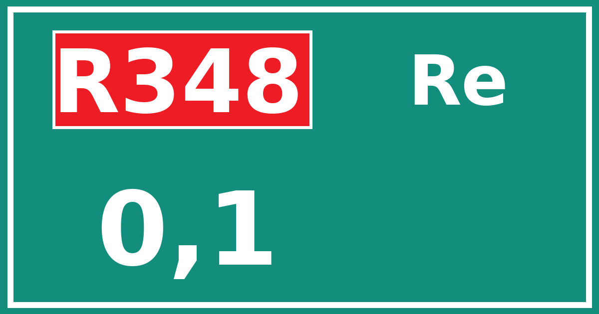 Hectometerbord R348 0,1 zijde Re