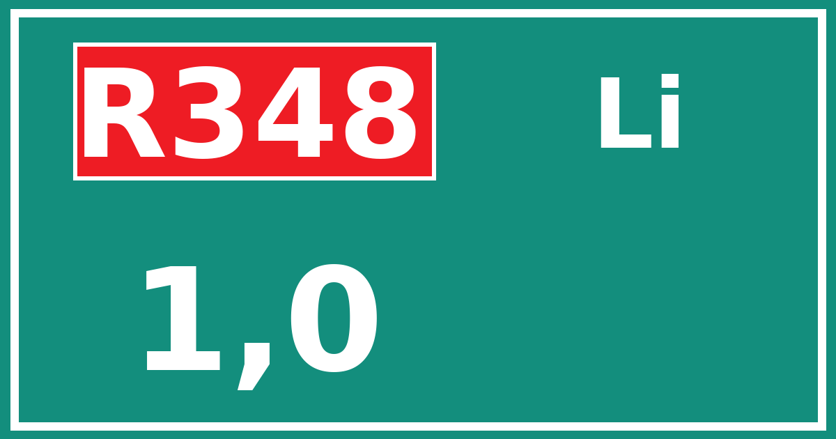 Hectometerbord R348 1,0 zijde Li