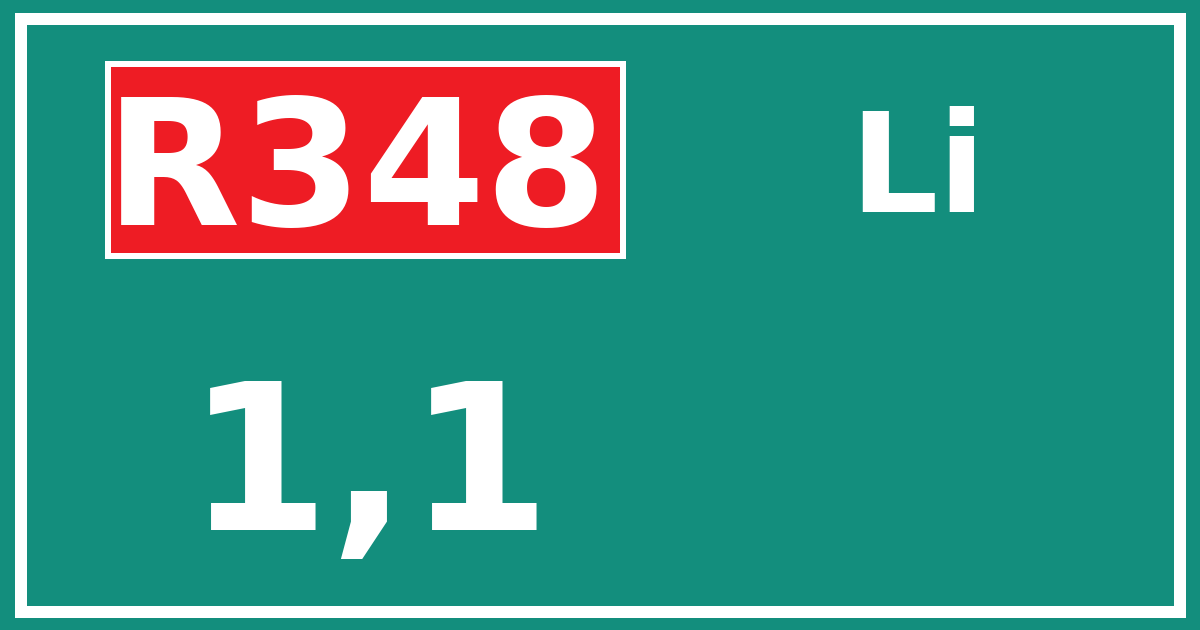 Hectometerbord R348 1,1 zijde Li