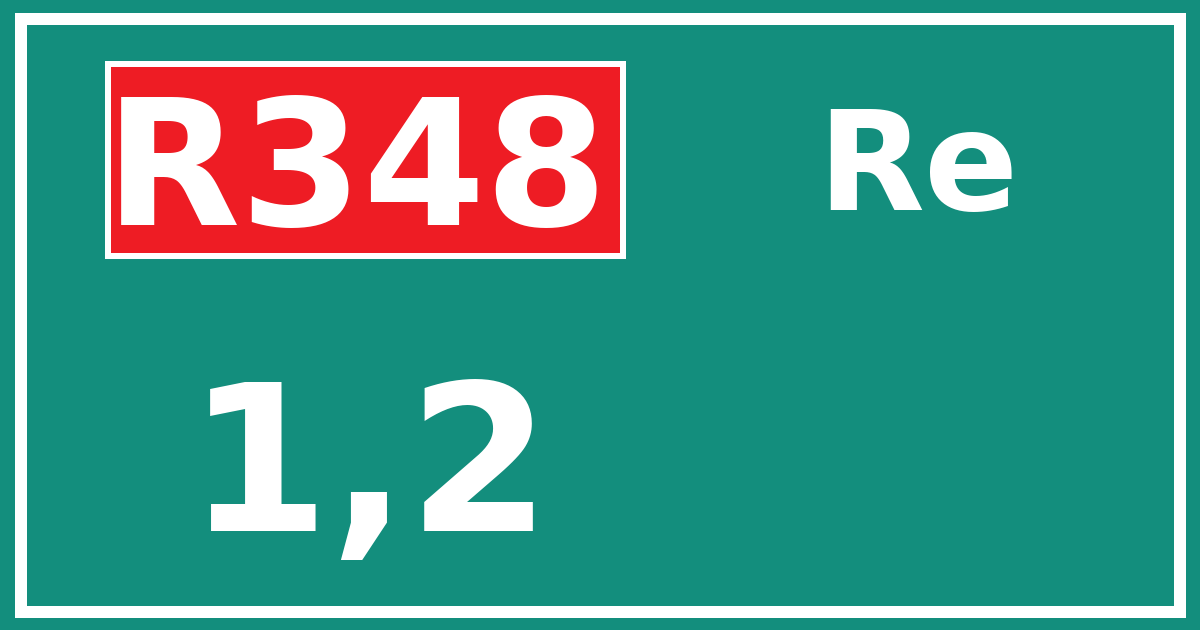 Hectometerbord R348 1,2 zijde Re